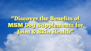 “Discover the Benefits of MSM Dog Supplements for Joint & Skin Health”